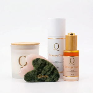 Zestaw | Orange Glow + gua sha + świeca